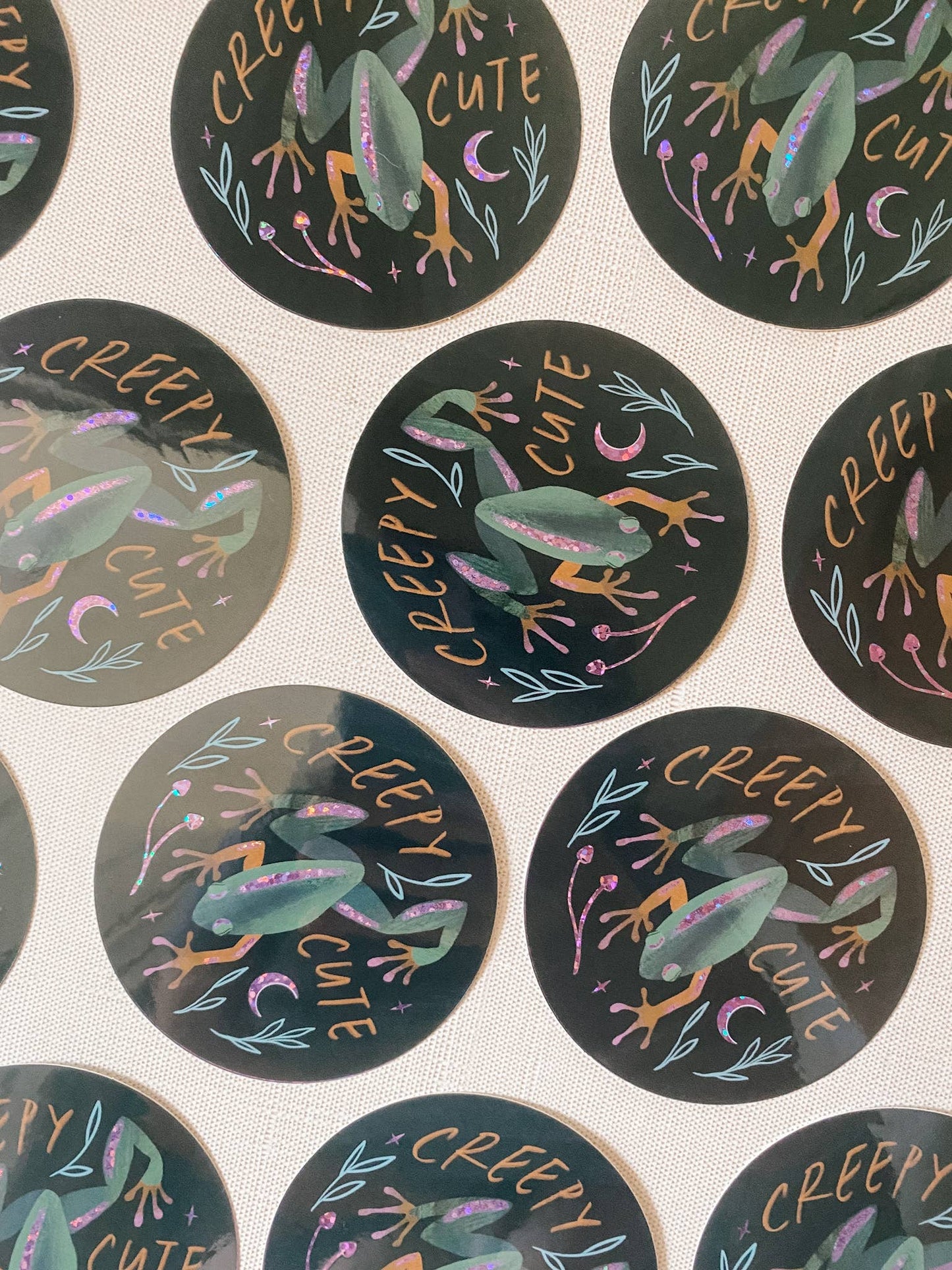 Creepy Cute 3" Glitter Sticker -Lantern Print Co. - The Society for Unusual Books