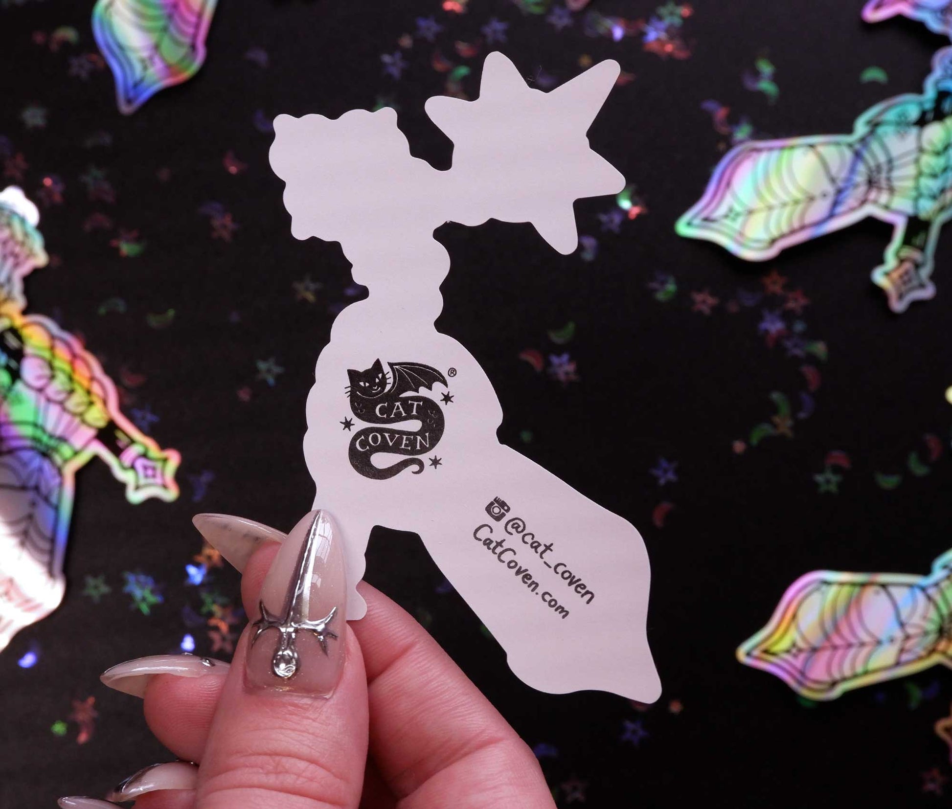 Flail & Gauntlet - Holographic Sticker - Cat Coven - The Society for Unusual Books