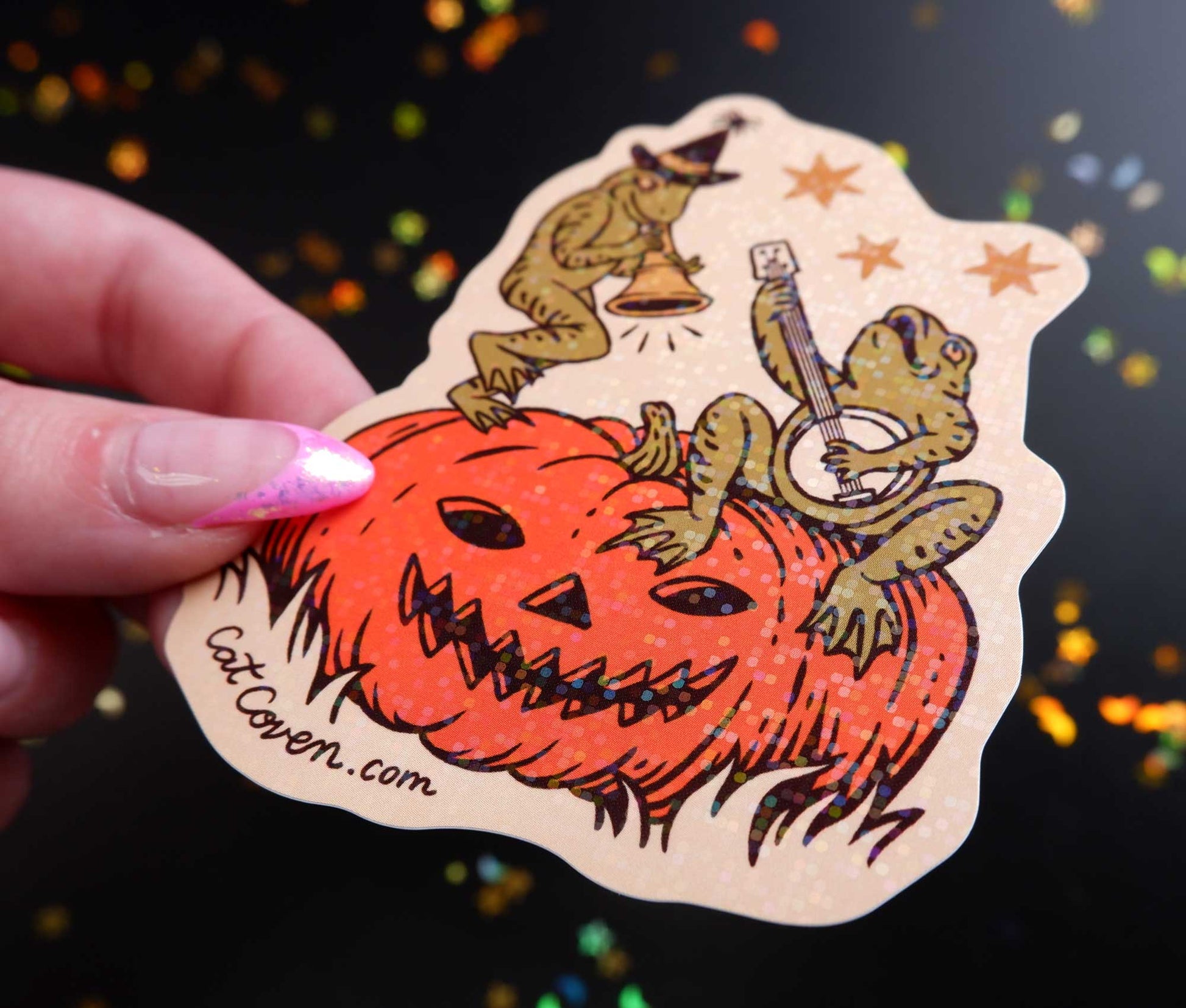 Halloween Frogs - Glitter Sticker - Cat Coven - The Society for Unusual Books