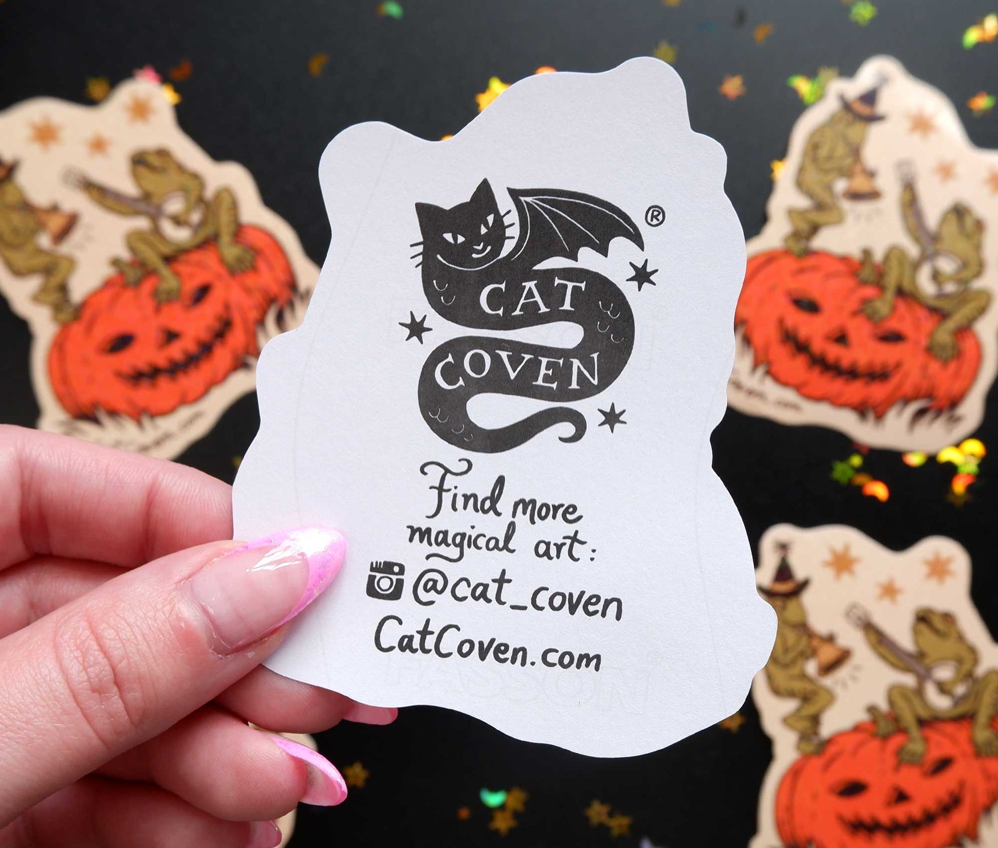 Halloween Frogs - Glitter Sticker - Cat Coven - The Society for Unusual Books