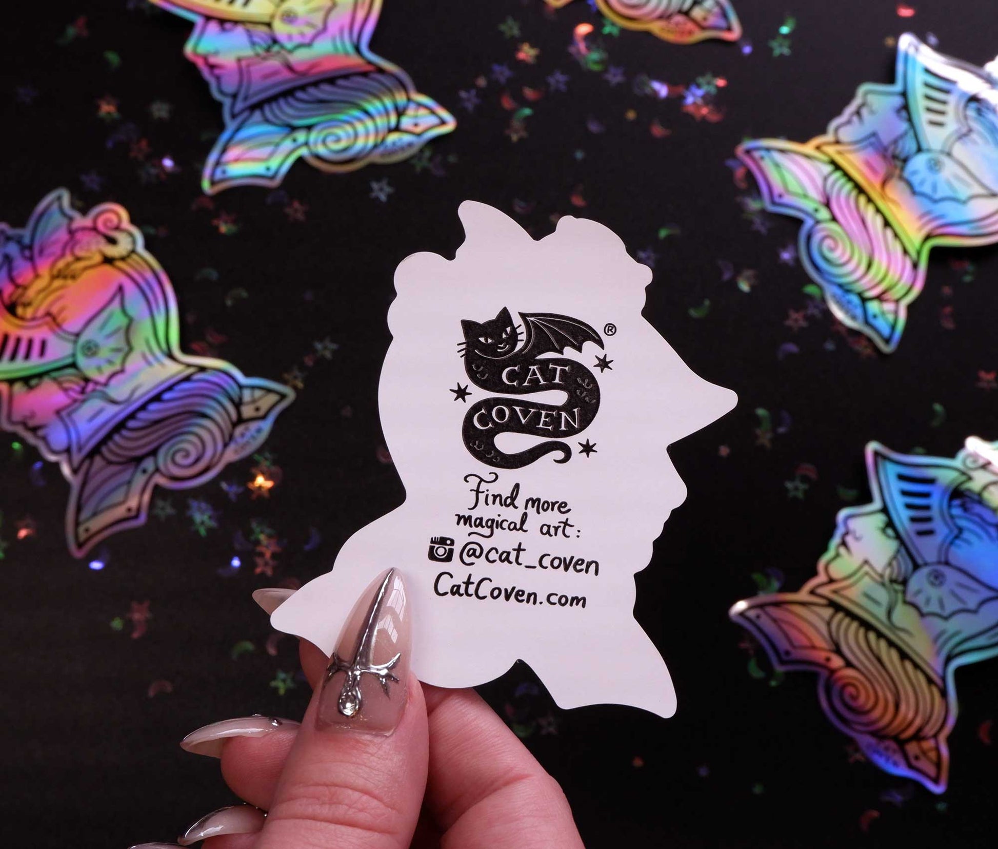 Lady Knight - Holographic Sticker - Cat Coven - The Society for Unusual Books