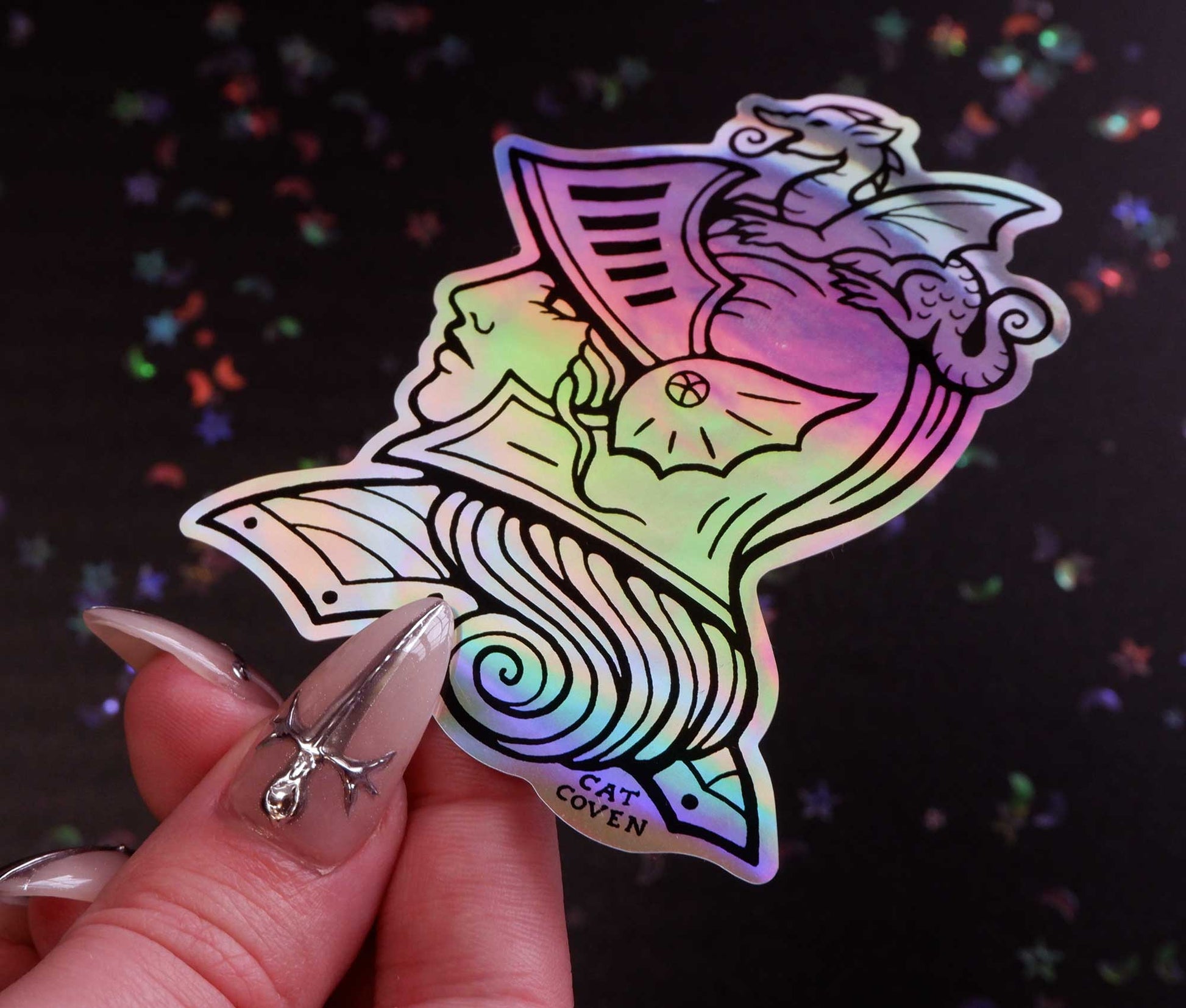 Lady Knight - Holographic Sticker - Cat Coven - The Society for Unusual Books