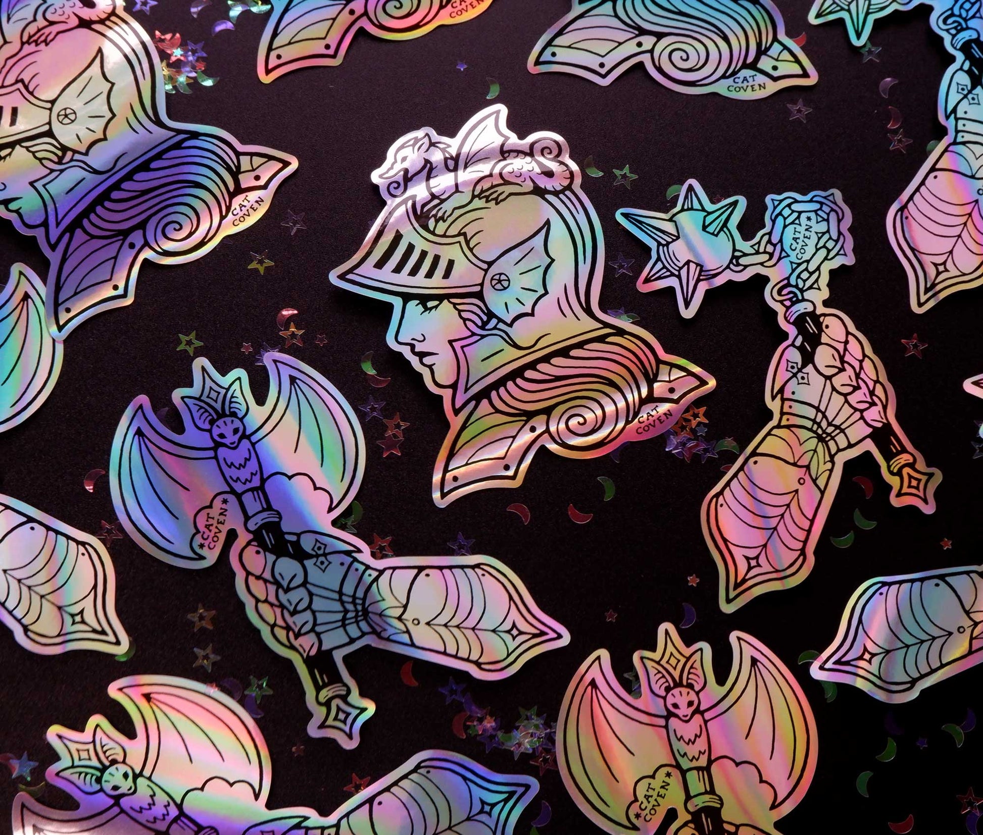 Lady Knight - Holographic Sticker - Cat Coven - The Society for Unusual Books