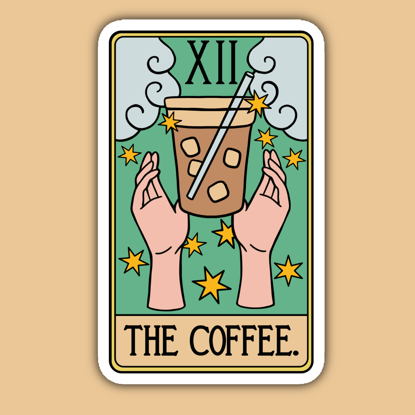The Coffee Tarot Card Sticker -Indigo Maiden - The Society for Unusual Books