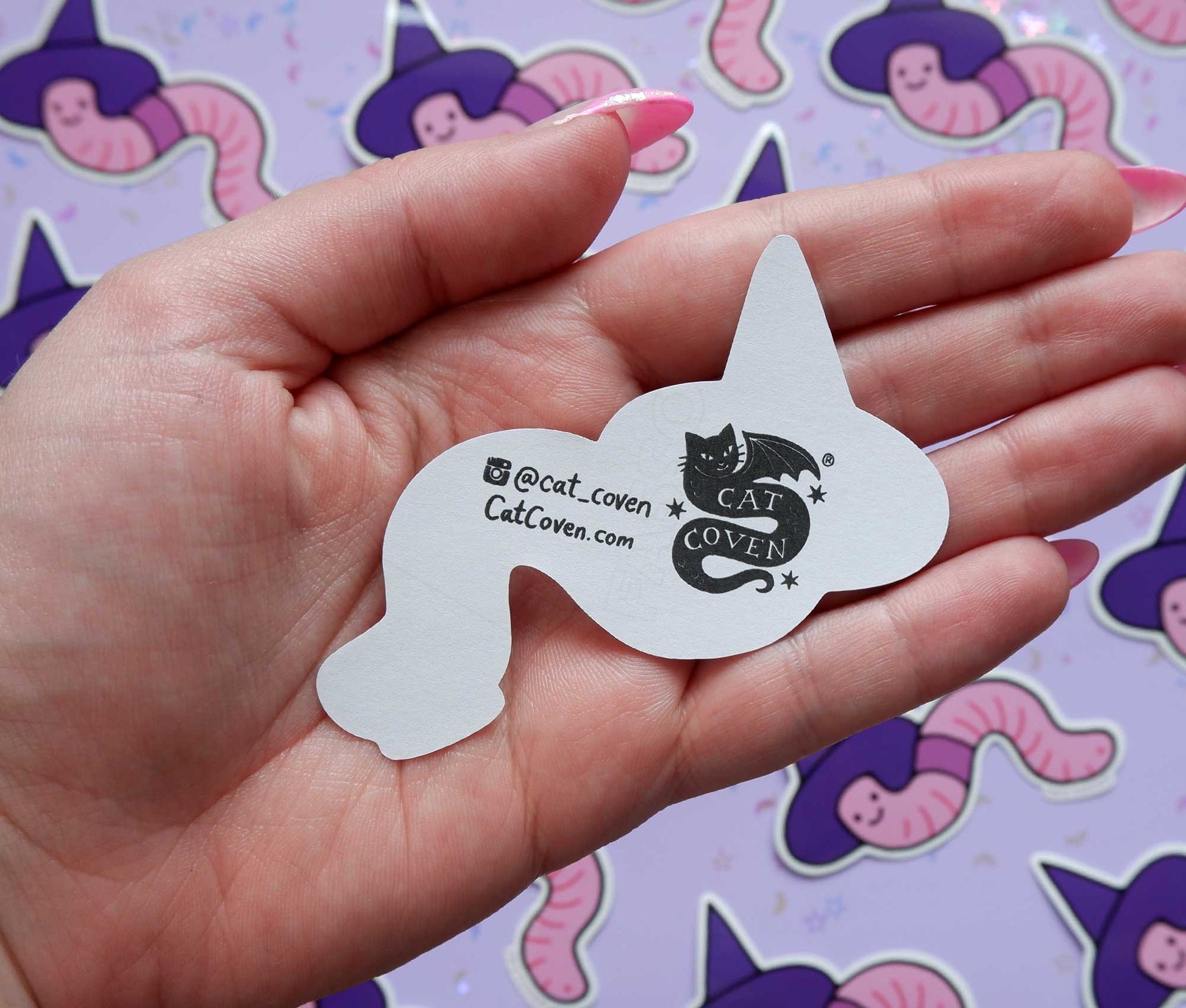 Witchy Worm - Vinyl Sticker - Cat Coven - The Society for Unusual Books