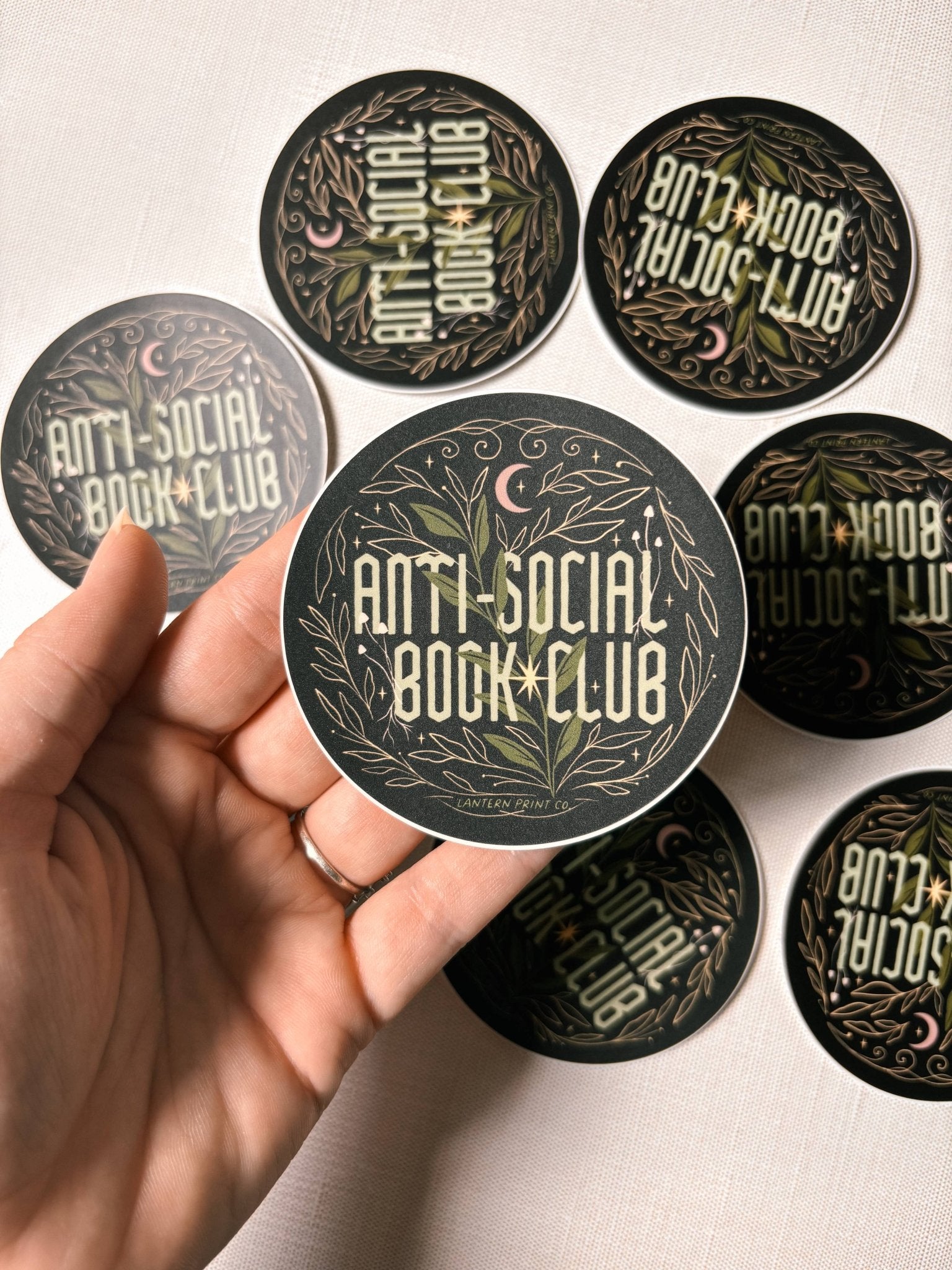 Anti - Social Book Club 3" Matte Sticker (Black) - Lantern Print Co. - The Society for Unusual Books