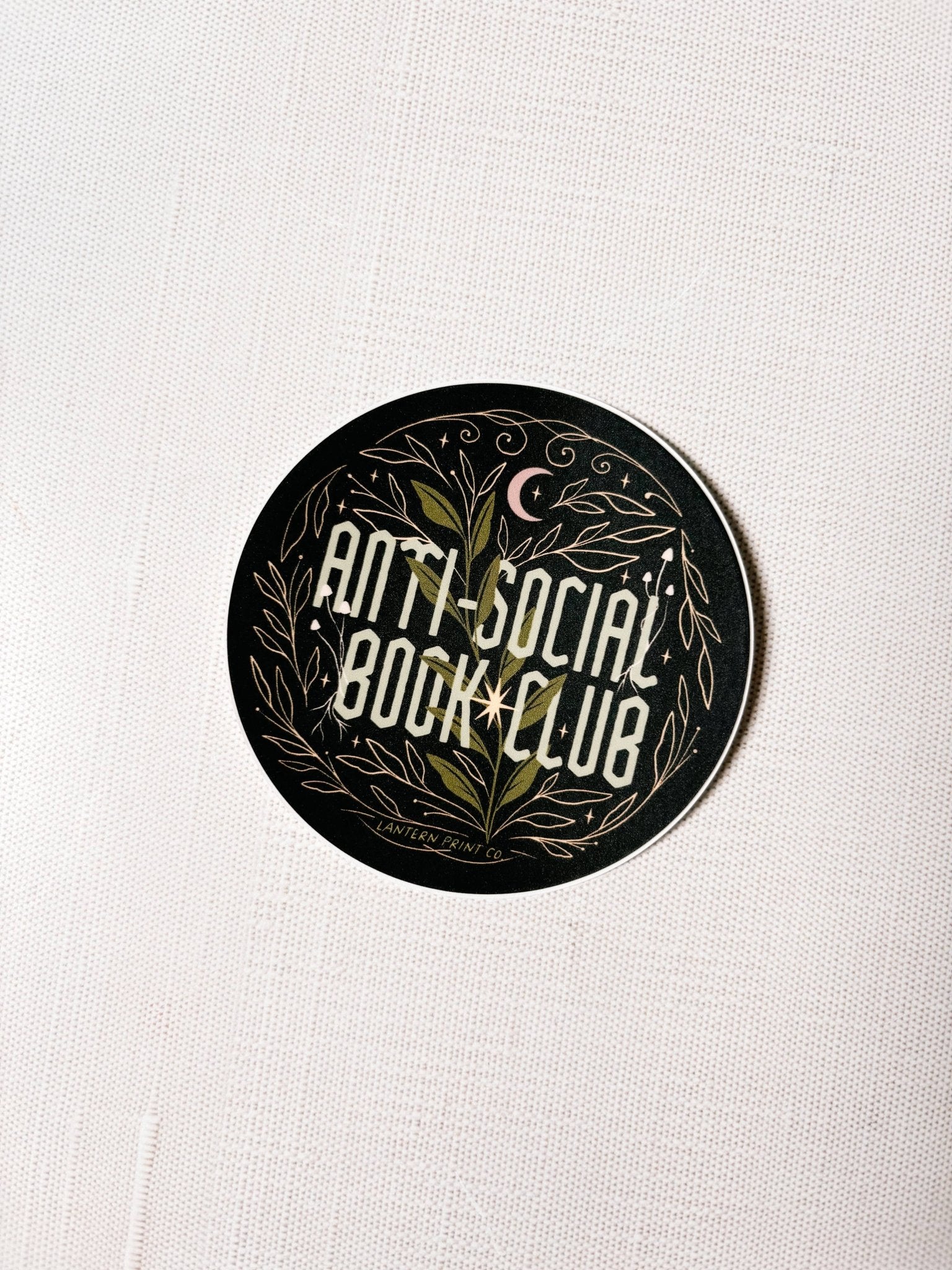 Anti - Social Book Club 3" Matte Sticker (Black) - Lantern Print Co. - The Society for Unusual Books