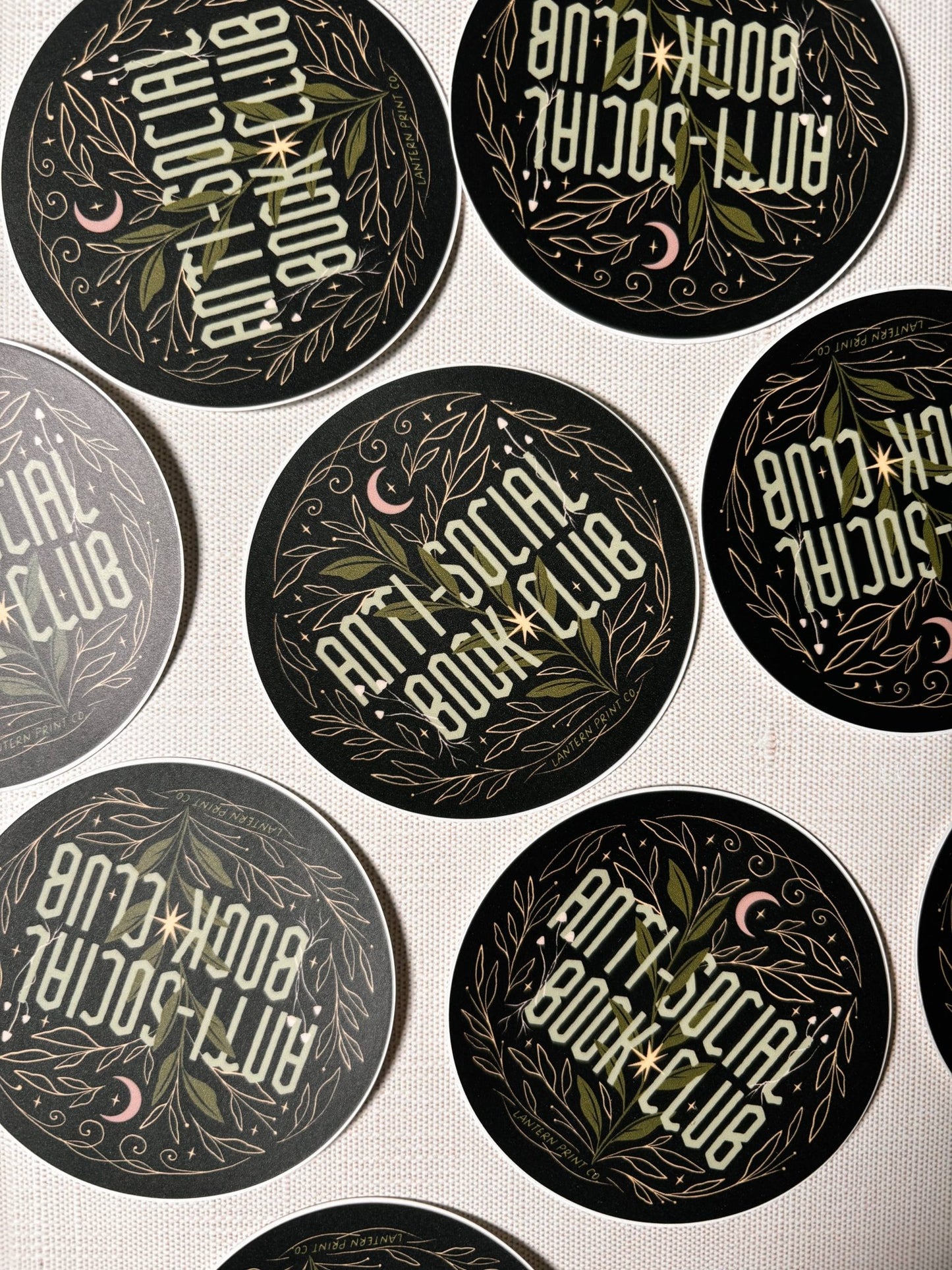 Anti - Social Book Club 3" Matte Sticker (Black) - Lantern Print Co. - The Society for Unusual Books