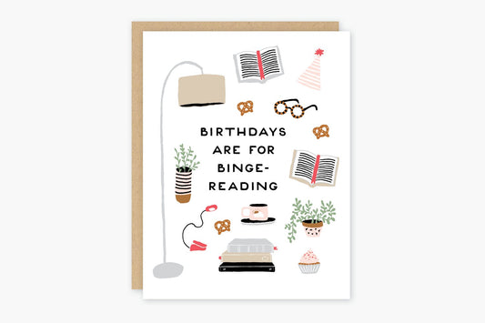 Birthday Binge-Reading Card -Party of One - The Society for Unusual Books