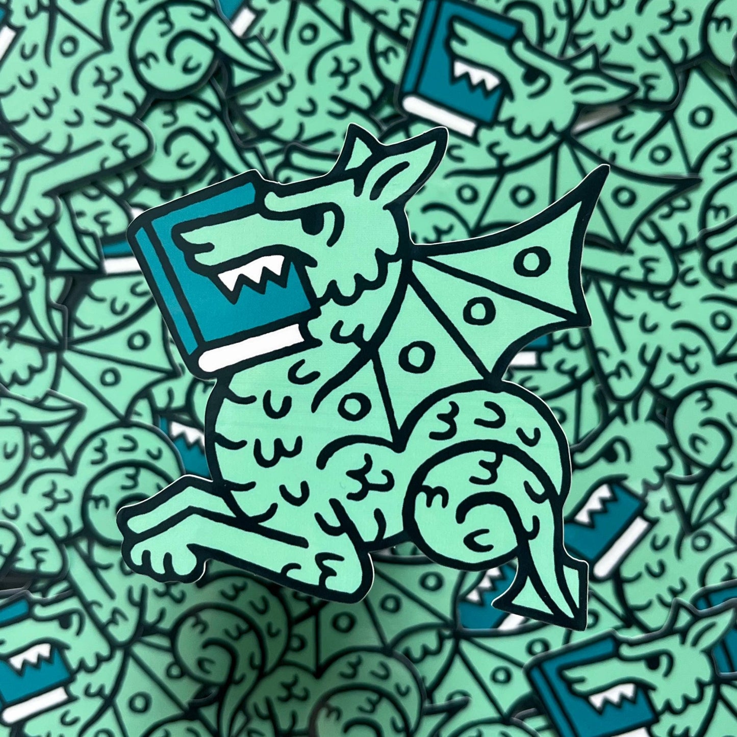 Book Dragon vinyl sticker - Rather Keen - The Society for Unusual Books