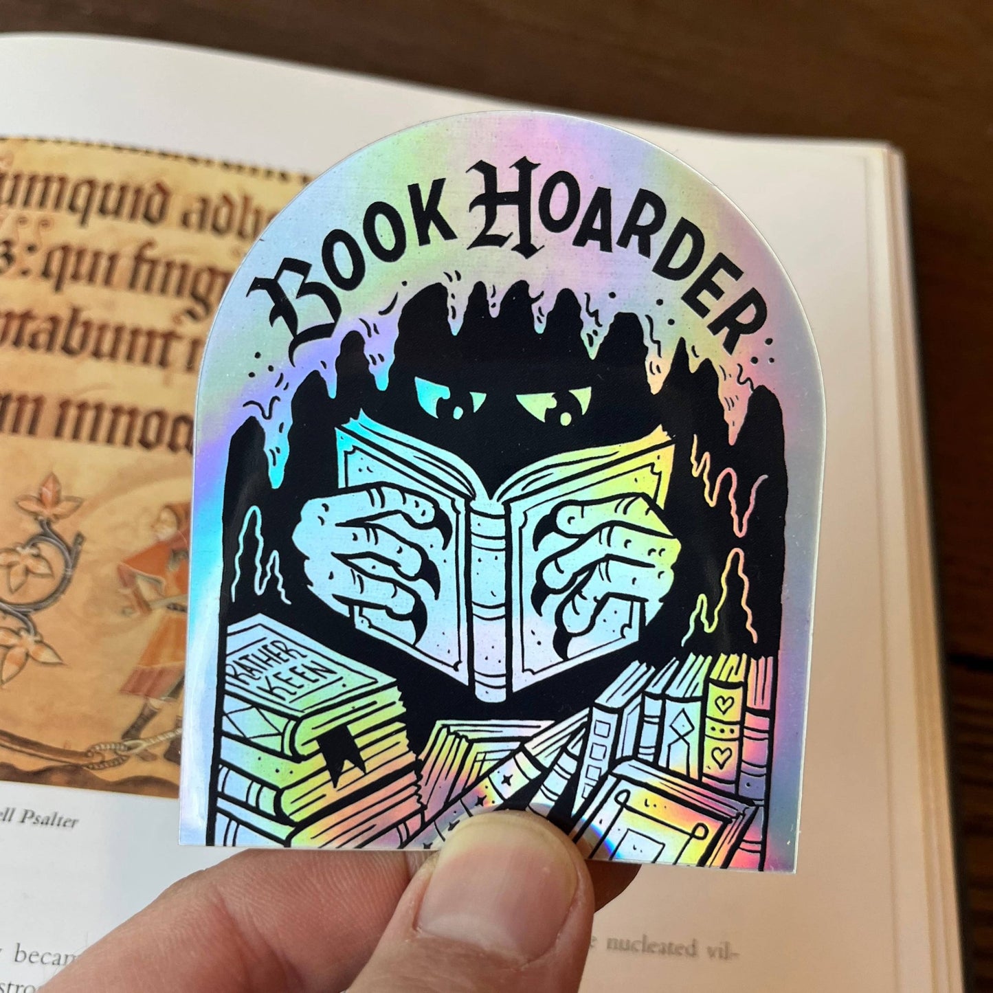 Book Hoarder vinyl sticker - Rather Keen - The Society for Unusual Books