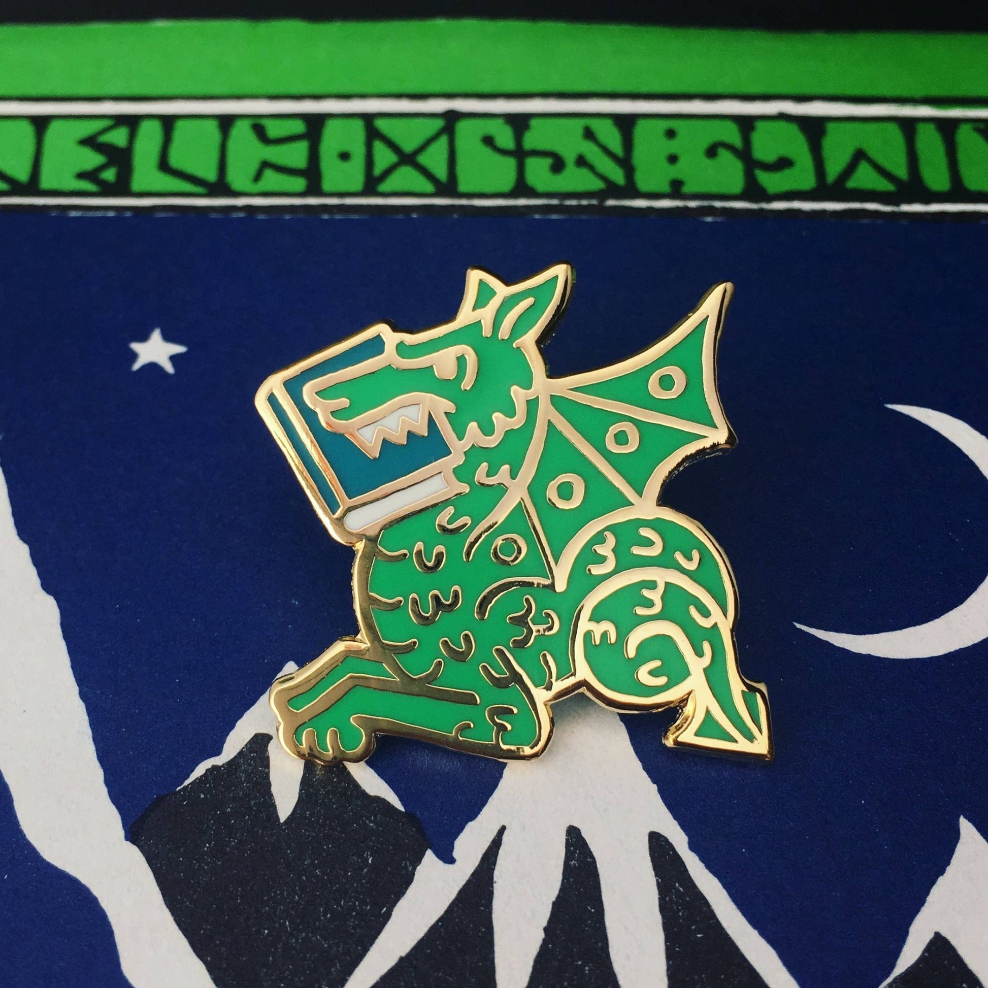 Book Wyrm enamel pin - Rather Keen - The Society for Unusual Books
