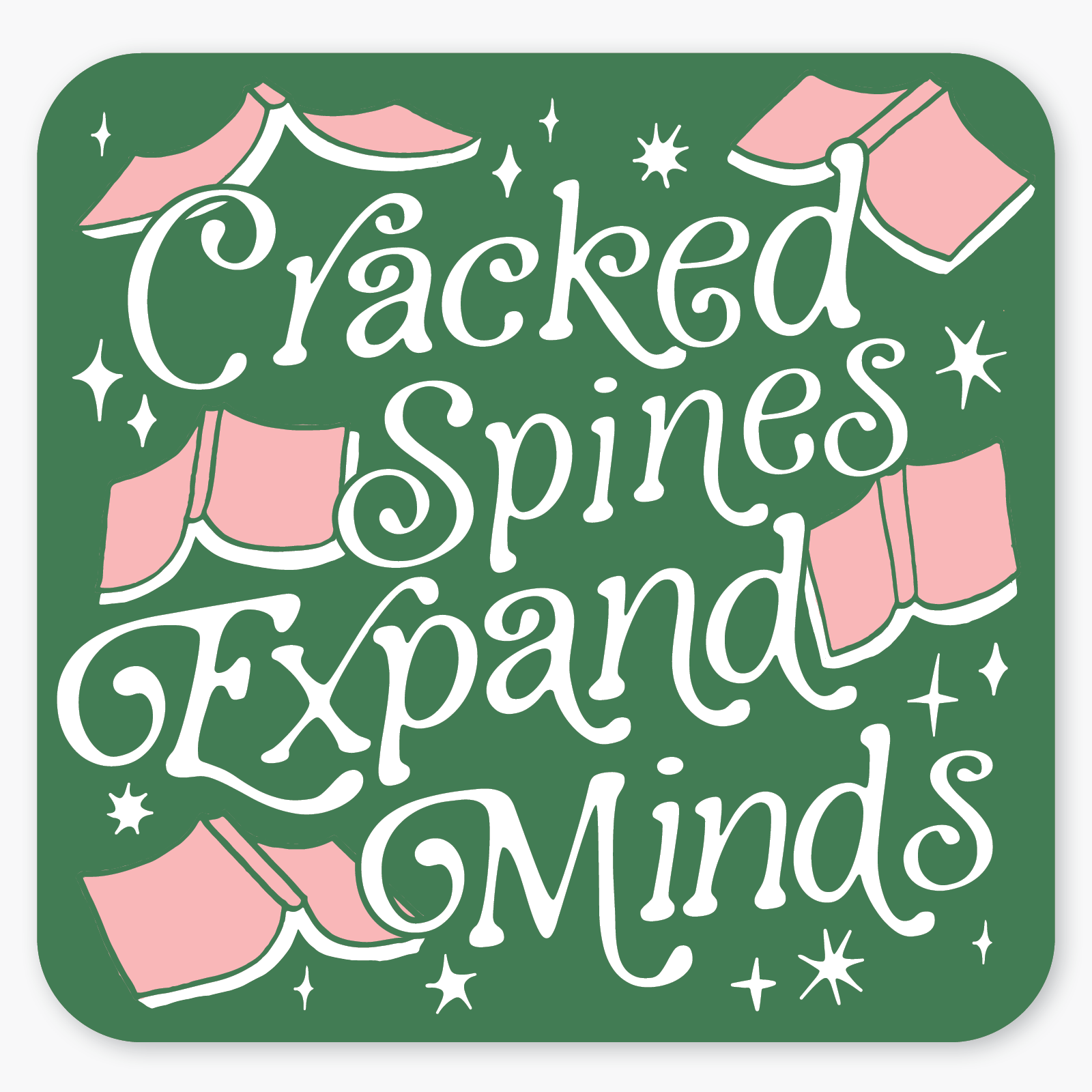 Cracked Spines Sticker -Party of One - The Society for Unusual Books