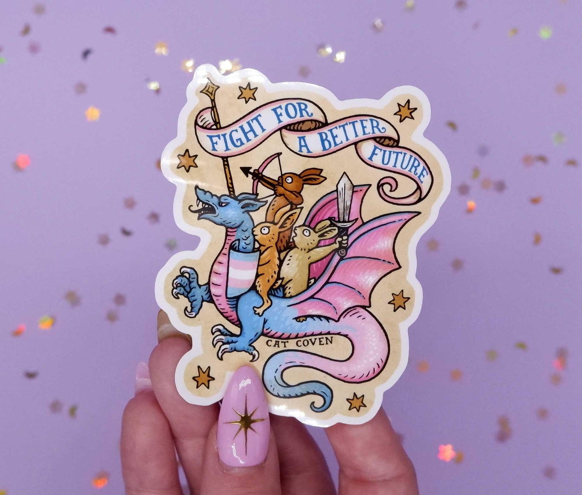 Fight For A Better Future - Sticker (Lambda Legal Charity Donation) - Cat Coven - The Society for Unusual Books