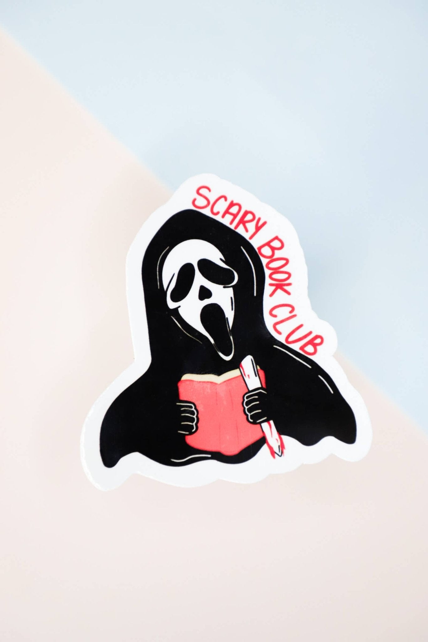 Ghost Face Scary Book Club Sticker - Furever Booked - The Society for Unusual Books