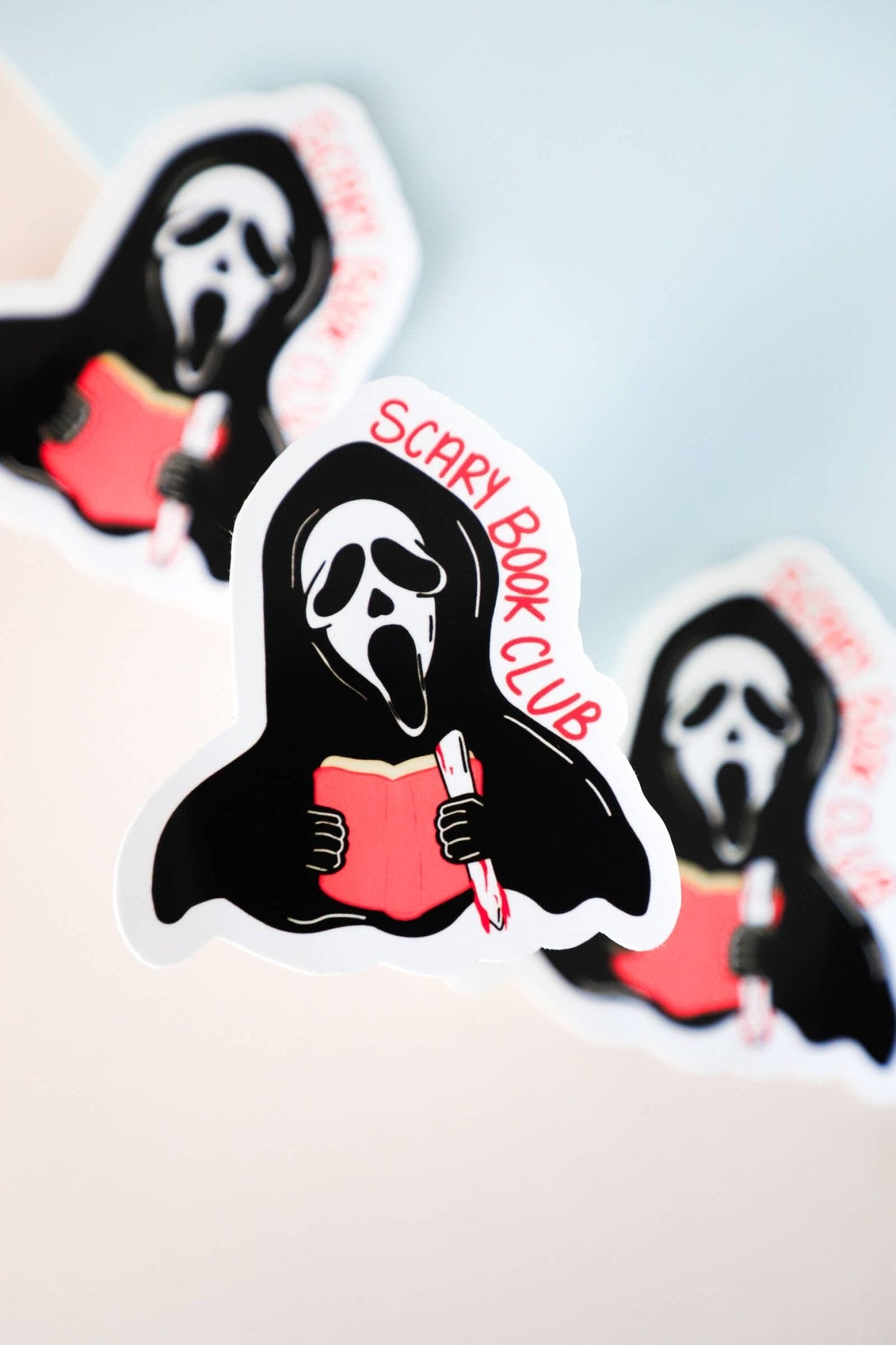 Ghost Face Scary Book Club Sticker - Furever Booked - The Society for Unusual Books