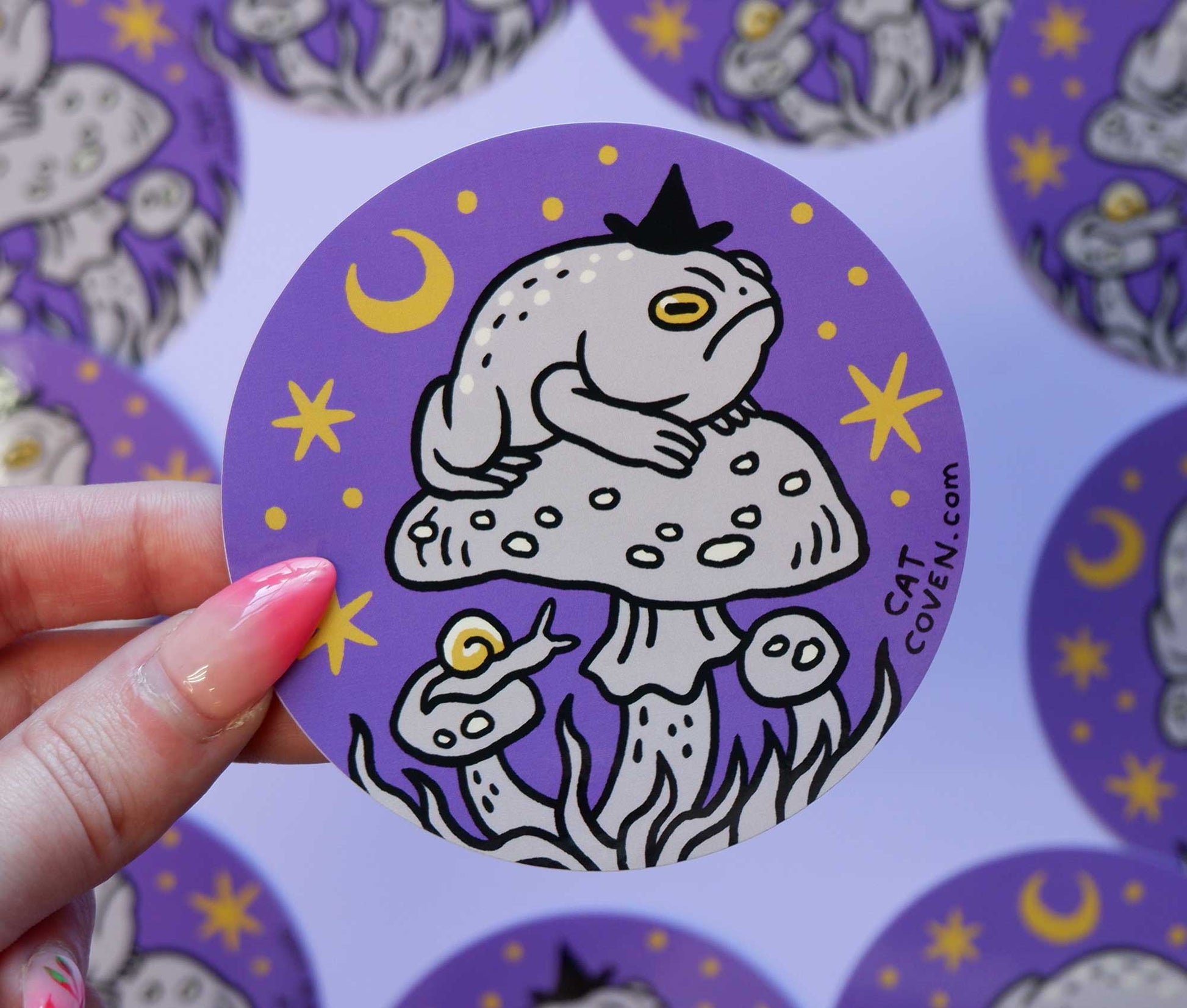 Grumpy Toad Witch - Vinyl Sticker - Cat Coven - The Society for Unusual Books