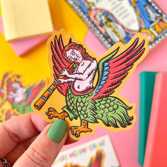 Harpy Medieval Marginalia Vinyl Sticker - Stacey McEvoy Caunt - The Society for Unusual Books