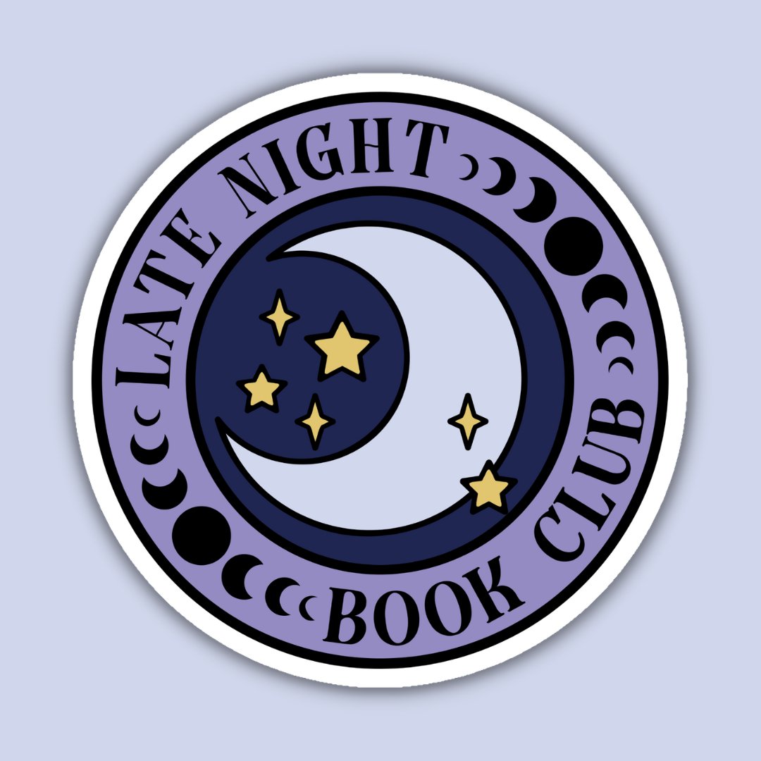 Late Night Book Club Reader Sticker -Indigo Maiden - The Society for Unusual Books