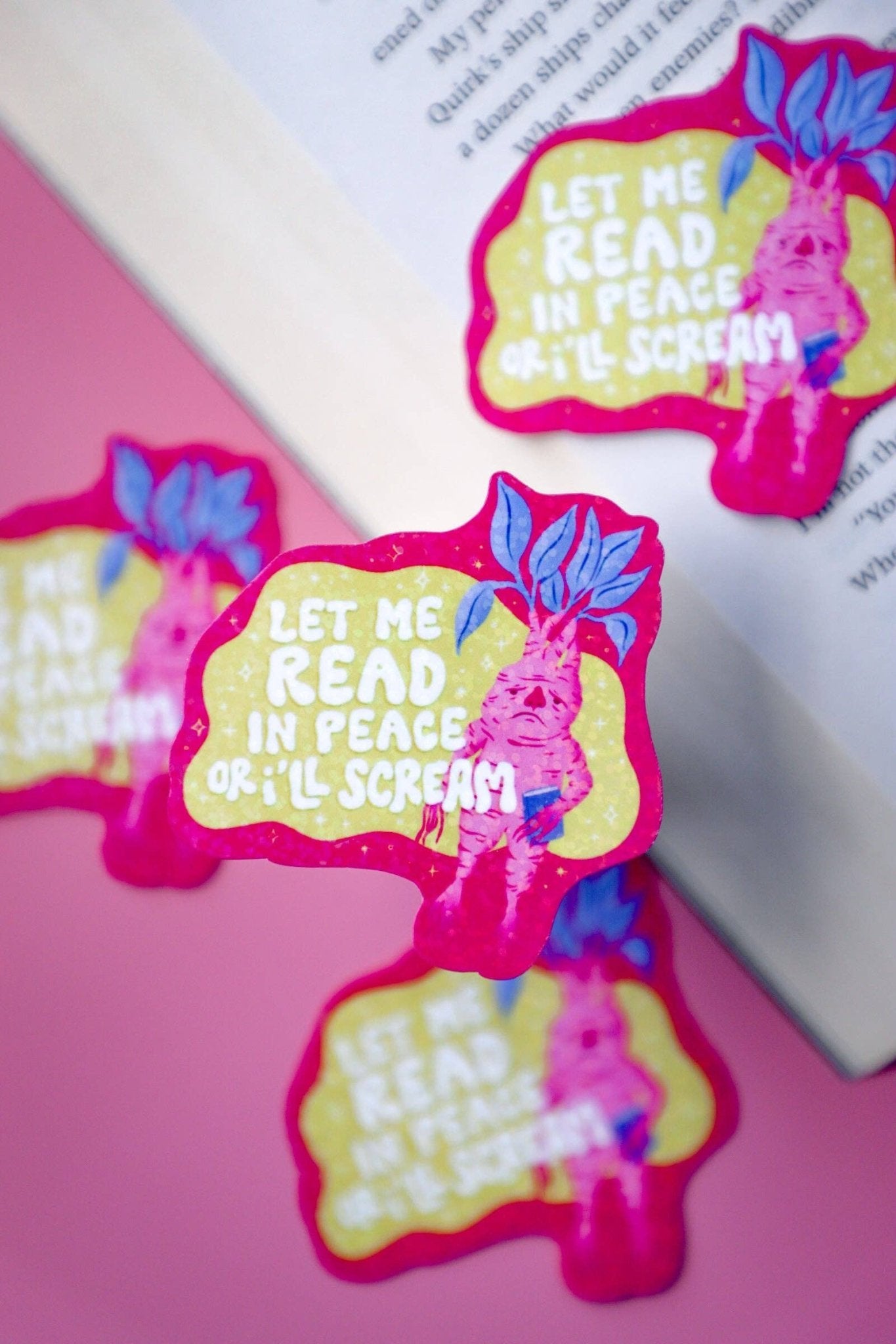 Let Me Read In Peace Or I'll Scream Sticker - Furever Booked - The Society for Unusual Books