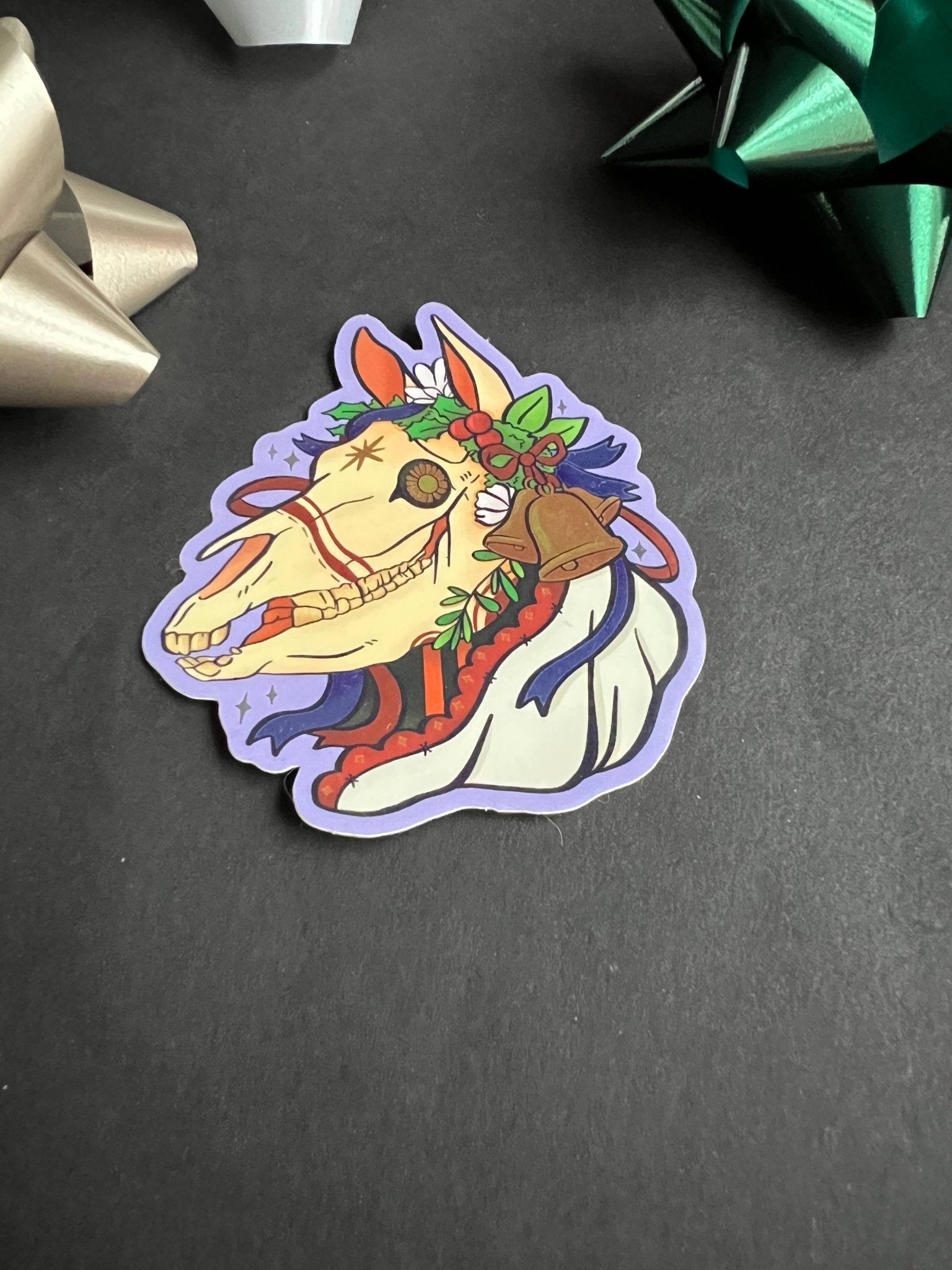 Mari Lwyd Yule Christmas Sticker - Fox and Brambles - The Society for Unusual Books