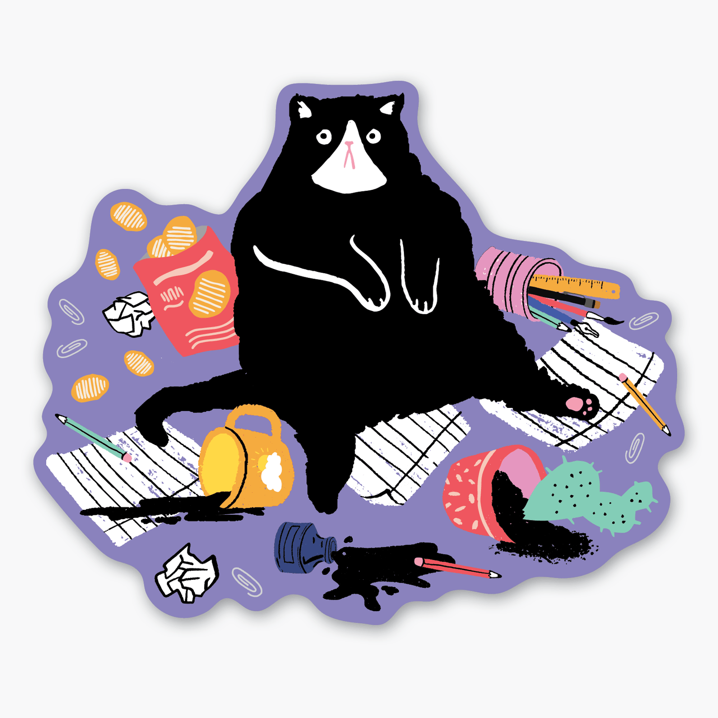 Naughty Cat Sticker -Party of One - The Society for Unusual Books