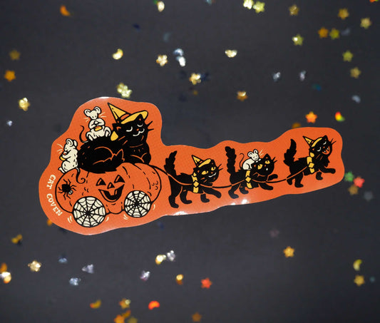 Pumpkin Chariot - Sticker - Cat Coven - The Society for Unusual Books