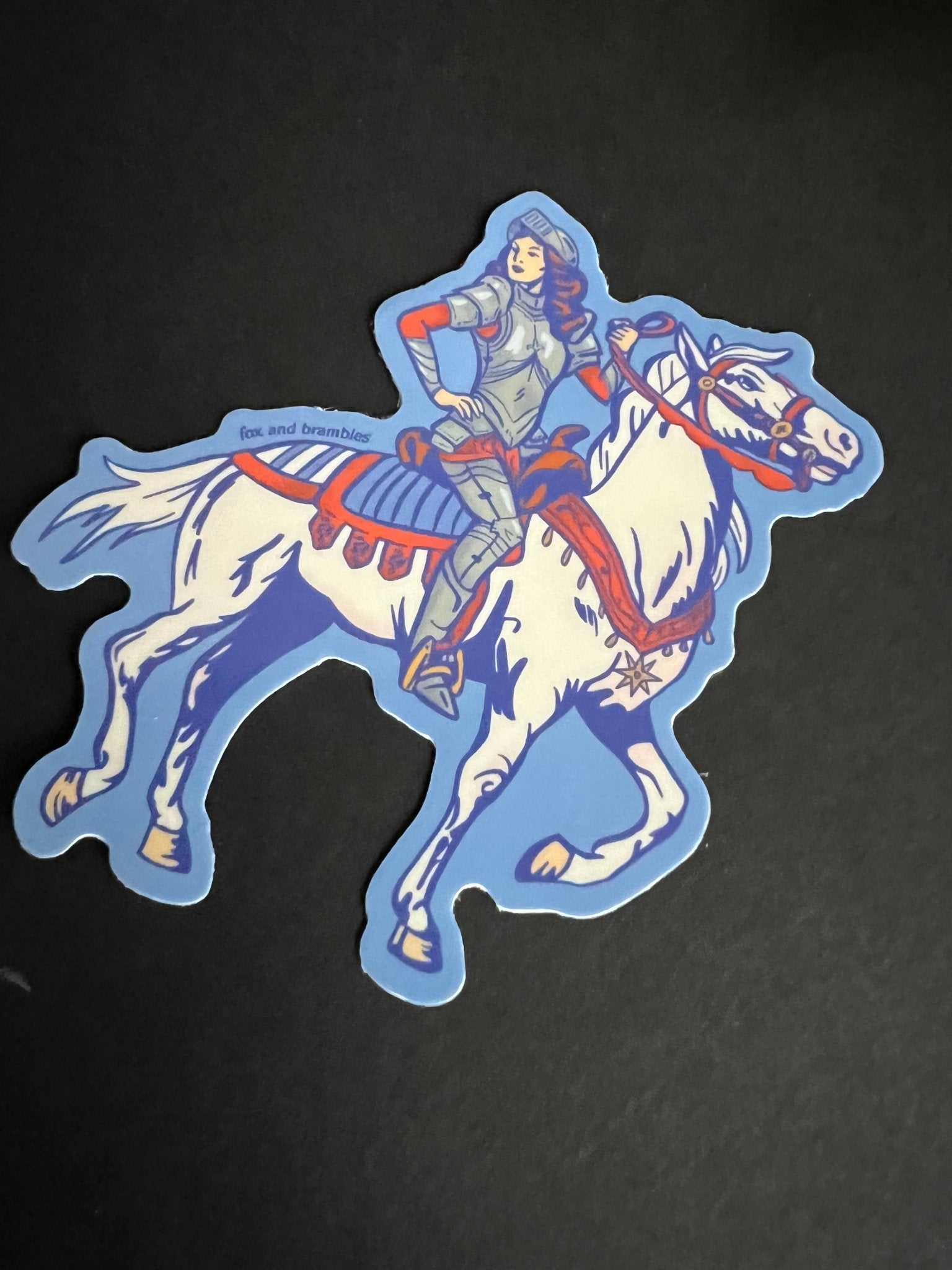Retro Medieval Lady Knight Sticker - Fox and Brambles - The Society for Unusual Books