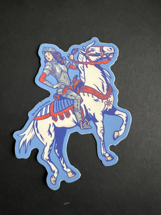 Retro Medieval Lady Knight Sticker - Fox and Brambles - The Society for Unusual Books