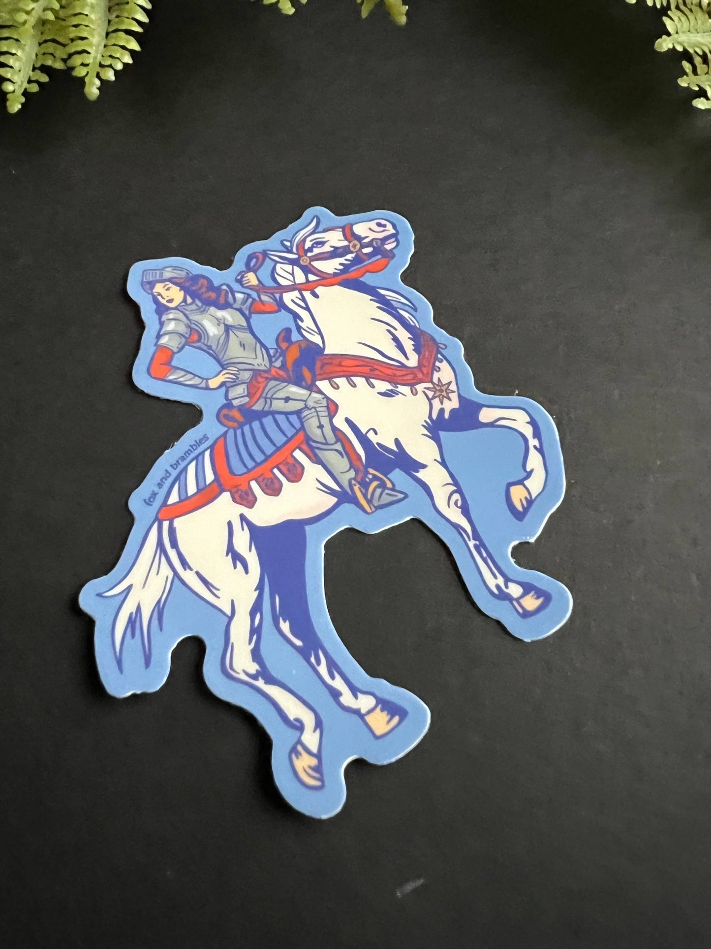 Retro Medieval Lady Knight Sticker - Fox and Brambles - The Society for Unusual Books