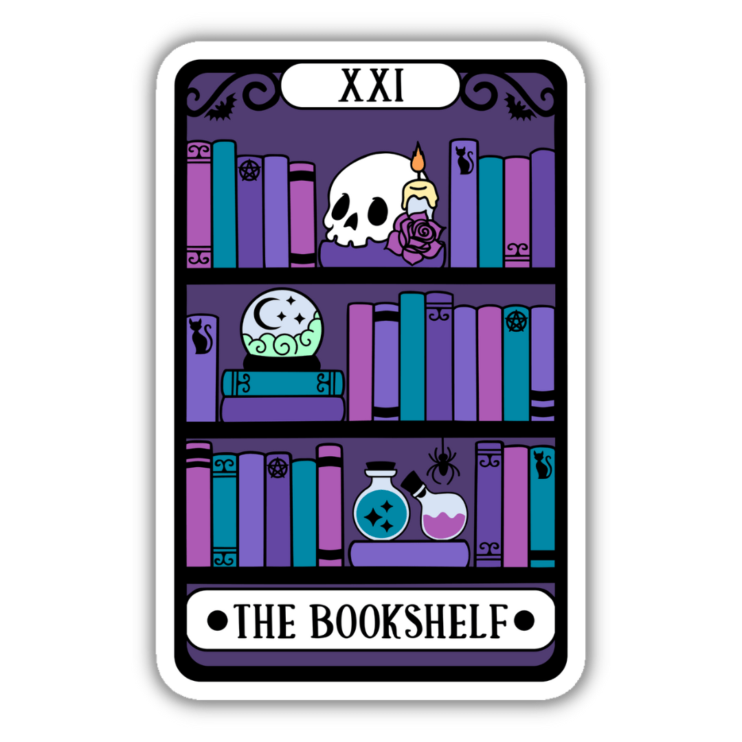 The Bookshelf Alternative Tarot Card Reader Sticker -Indigo Maiden - The Society for Unusual Books