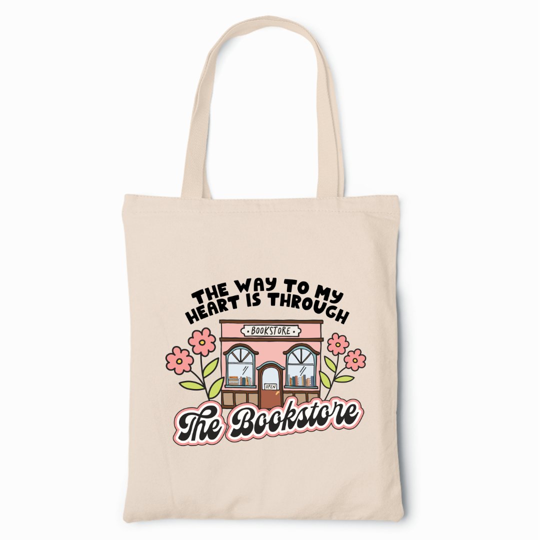The Way To My Heart is Through the Bookstore Tote Bag -Indigo Maiden - The Society for Unusual Books