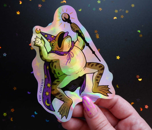 Toad Wizard - Holographic Sticker - Cat Coven - The Society for Unusual Books