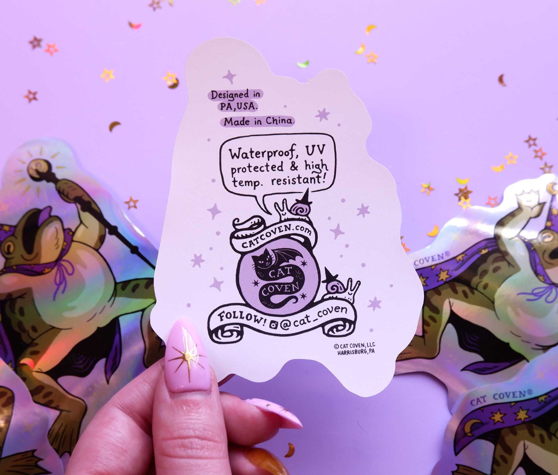 Toad Wizard - Holographic Sticker - Cat Coven - The Society for Unusual Books