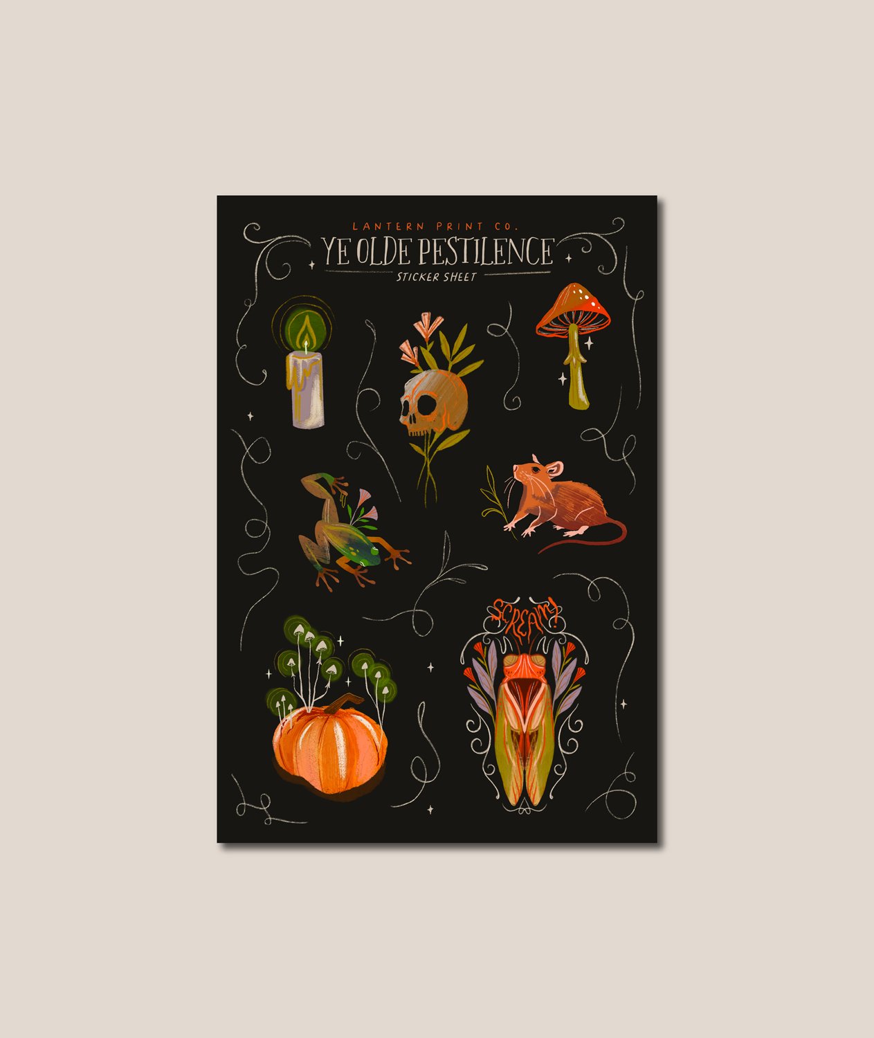 Ye Olde Pestilence Sticker Sheet - Lantern Print Co. - The Society for Unusual Books